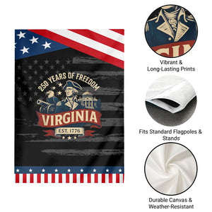 Virginia 250 Years of Freedom Garden Flag George Washington Patriotic State Pride Est. 1776 TS02 Print Your Wear