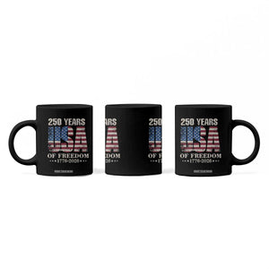USA Flag 250 Years of Freedom Coffee Mug Vintage Patriotic 1776 to 2026 Semiquincentennial TS02 Print Your Wear