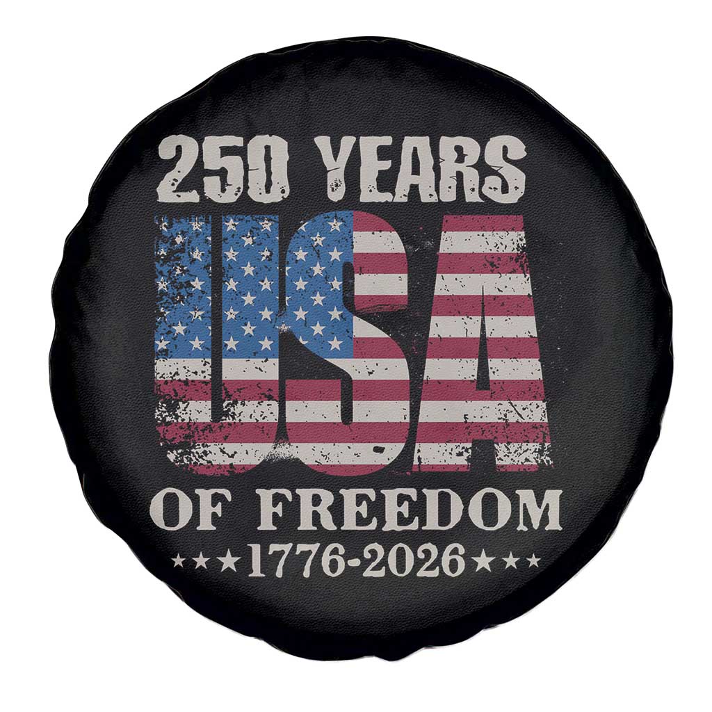 USA Flag 250 Years of Freedom Spare Tire Cover Vintage Patriotic 1776 to 2026 Semiquincentennial TS02 Print Your Wear