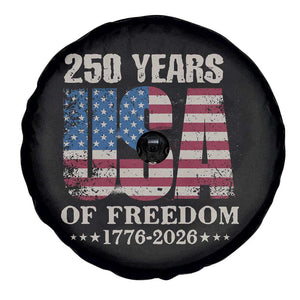 USA Flag 250 Years of Freedom Spare Tire Cover Vintage Patriotic 1776 to 2026 Semiquincentennial TS02 Print Your Wear