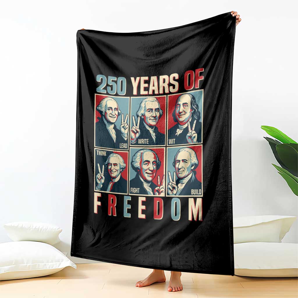 Founding Fathers 250 Years of Freedom Throw Blanket Patriotic Pop Art Style Semiquincentennial 2026 TS02 Print Your Wear