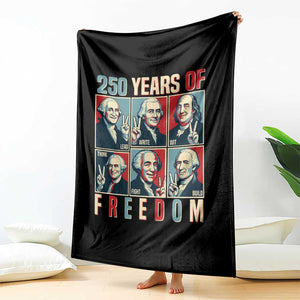 Founding Fathers 250 Years of Freedom Throw Blanket Patriotic Pop Art Style Semiquincentennial 2026 TS02 Print Your Wear