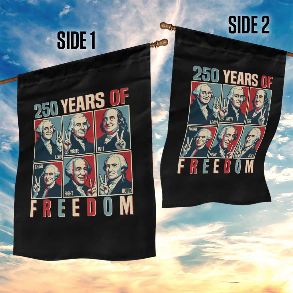 Founding Fathers 250 Years of Freedom Garden Flag Patriotic Pop Art Style Semiquincentennial 2026 TS02 Print Your Wear