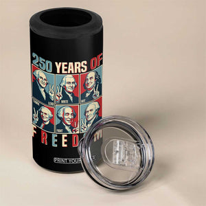 Founding Fathers 250 Years of Freedom 4 in 1 Can Cooler Tumbler Patriotic Pop Art Style Semiquincentennial 2026 TS02 Print Your Wear