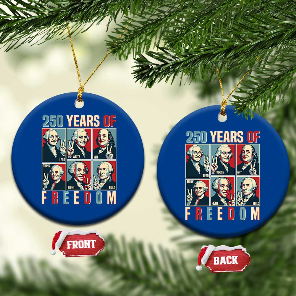 Founding Fathers 250 Years of Freedom Ceramic Ornament Patriotic Pop Art Style Semiquincentennial 2026 TS02 1pc Blue Print Your Wear
