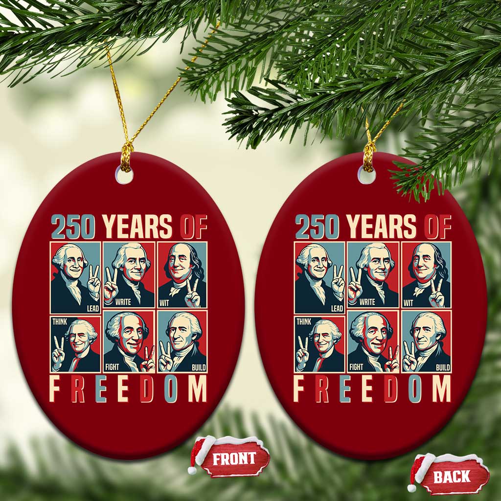 Founding Fathers 250 Years of Freedom Ceramic Ornament Patriotic Pop Art Style Semiquincentennial 2026 TS02 Print Your Wear