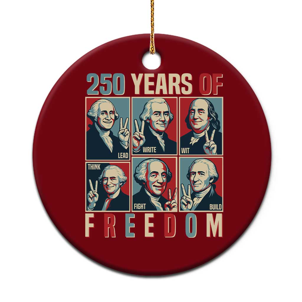 Founding Fathers 250 Years of Freedom Ceramic Ornament Patriotic Pop Art Style Semiquincentennial 2026 TS02 1pc Red Print Your Wear