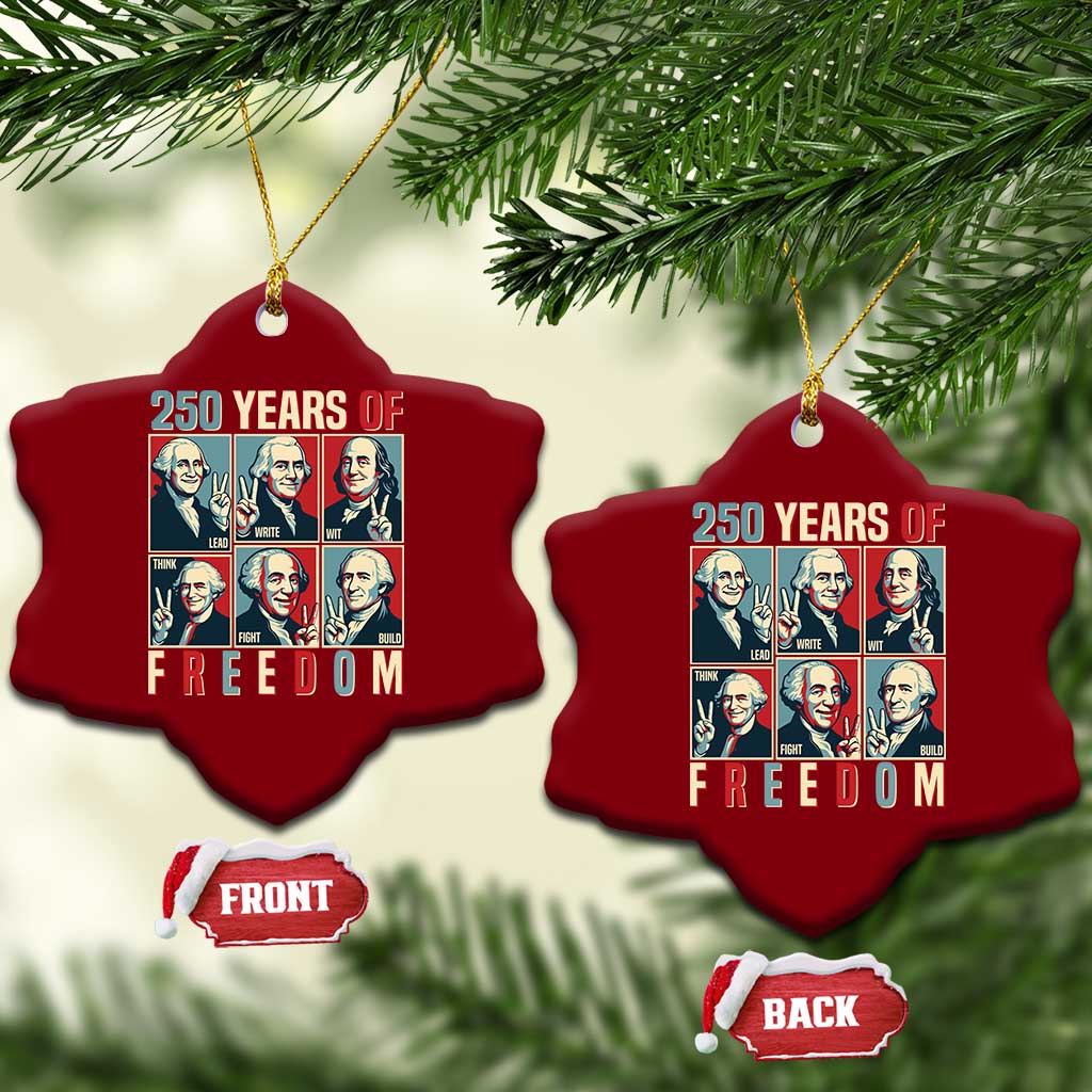 Founding Fathers 250 Years of Freedom Ceramic Ornament Patriotic Pop Art Style Semiquincentennial 2026 TS02 Print Your Wear