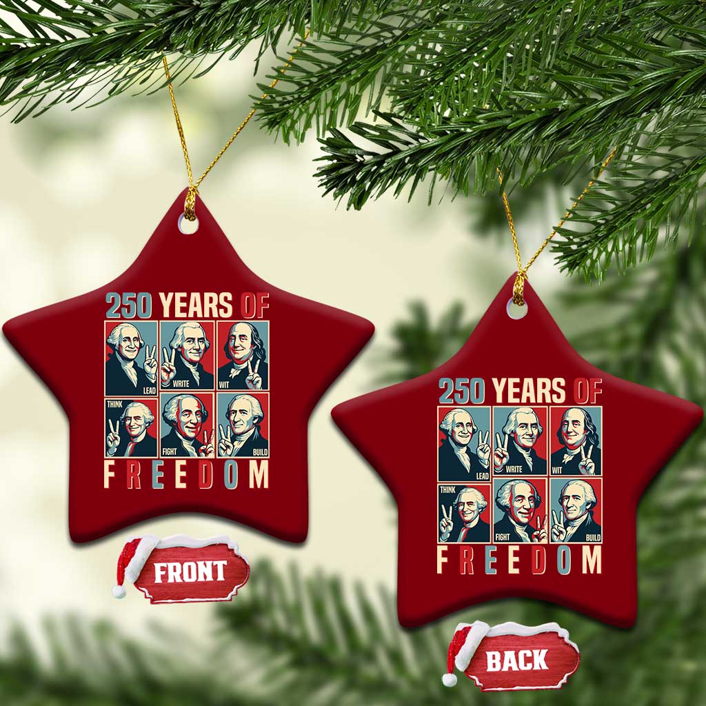 Founding Fathers 250 Years of Freedom Ceramic Ornament Patriotic Pop Art Style Semiquincentennial 2026 TS02 Print Your Wear