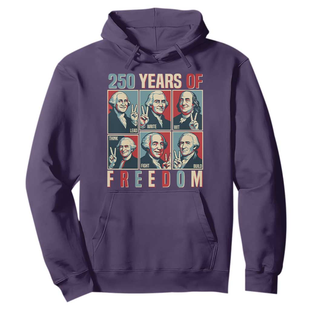 Founding Fathers 250 Years of Freedom Hoodie Patriotic Pop Art Style Semiquincentennial 2026 TS02 Purple Print Your Wear