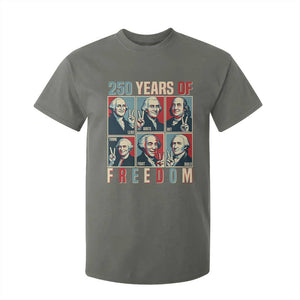 Founding Fathers 250 Years of Freedom T Shirt For Kid Patriotic Pop Art Style Semiquincentennial 2026 TS02 Military Green Print Your Wear