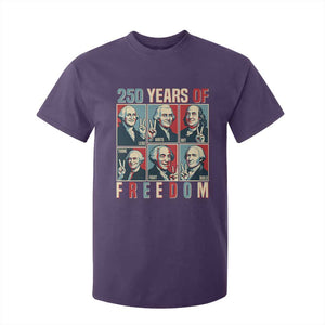 Founding Fathers 250 Years of Freedom T Shirt For Kid Patriotic Pop Art Style Semiquincentennial 2026 TS02 Purple Print Your Wear