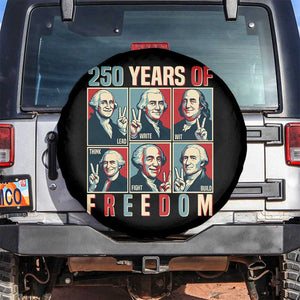 Founding Fathers 250 Years of Freedom Spare Tire Cover Patriotic Pop Art Style Semiquincentennial 2026 TS02 No hole Black Print Your Wear