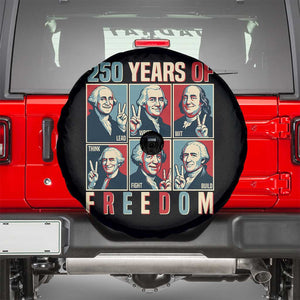 Founding Fathers 250 Years of Freedom Spare Tire Cover Patriotic Pop Art Style Semiquincentennial 2026 TS02 Black Print Your Wear