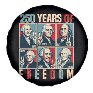 Founding Fathers 250 Years of Freedom Spare Tire Cover Patriotic Pop Art Style Semiquincentennial 2026 TS02 Print Your Wear
