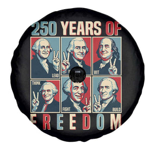 Founding Fathers 250 Years of Freedom Spare Tire Cover Patriotic Pop Art Style Semiquincentennial 2026 TS02 Print Your Wear