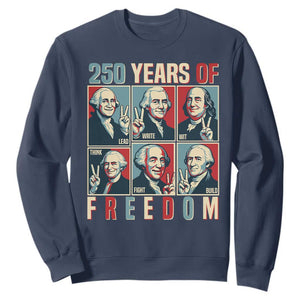 Founding Fathers 250 Years of Freedom Sweatshirt Patriotic Pop Art Style Semiquincentennial 2026 TS02 Navy Print Your Wear
