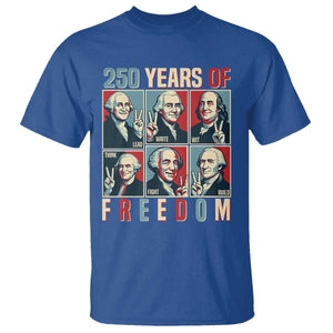 Founding Fathers 250 Years of Freedom T Shirt Patriotic Pop Art Style Semiquincentennial 2026 TS02 Royal Blue Print Your Wear