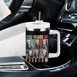 Founding Fathers 250 Years of Freedom Tumbler With Handle Patriotic Pop Art Style Semiquincentennial 2026 TS02 Print Your Wear