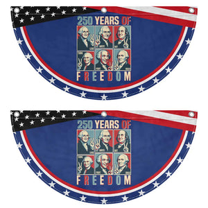 Founding Fathers 250 Years of Freedom Patriotic Fan Flag Pop Art Style Semiquincentennial 2026
