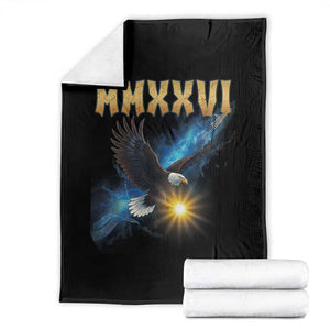 MMXXVI 2026 Eagle Throw Blanket Epic Patriotic Capitol Flag USA 250th Anniversary TS02 Black Print Your Wear