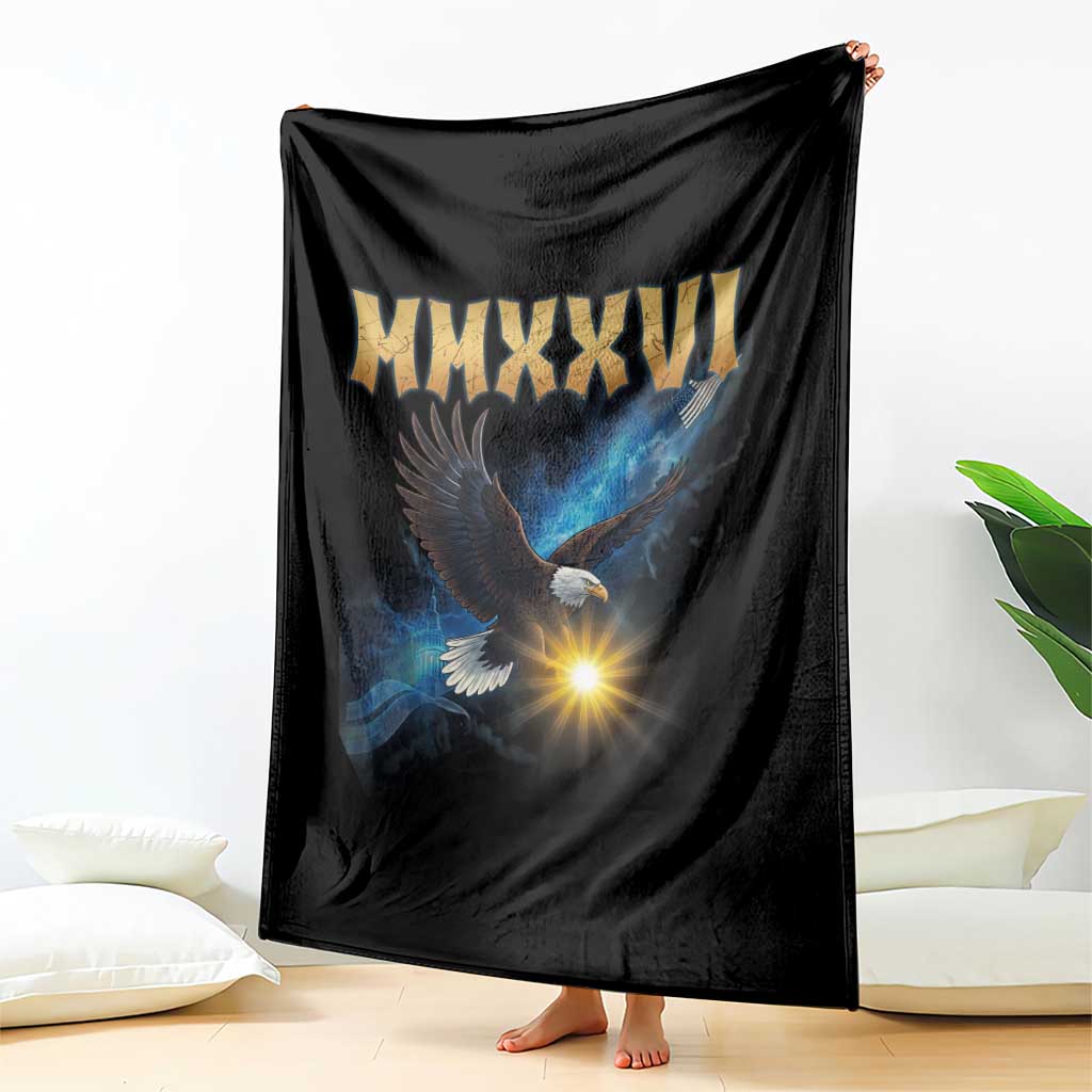 MMXXVI 2026 Eagle Throw Blanket Epic Patriotic Capitol Flag USA 250th Anniversary TS02 Print Your Wear
