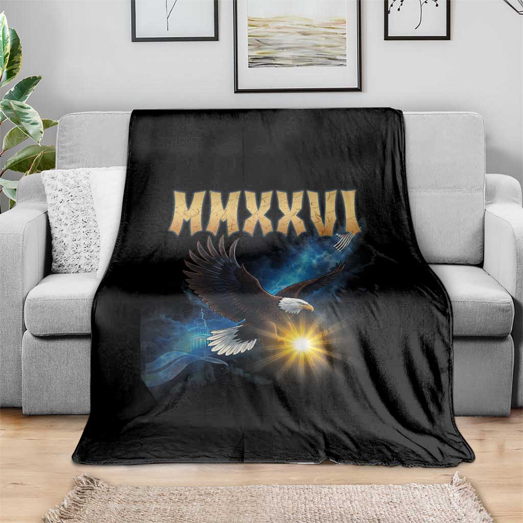 MMXXVI 2026 Eagle Throw Blanket Epic Patriotic Capitol Flag USA 250th Anniversary TS02 Print Your Wear