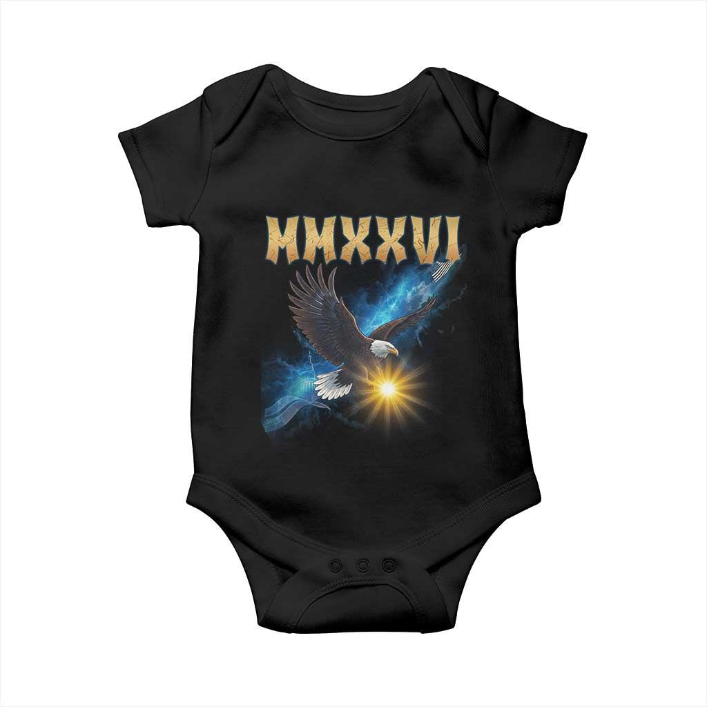 MMXXVI 2026 Eagle Baby Onesie Epic Patriotic Capitol Flag USA 250th Anniversary TS02 Black Print Your Wear