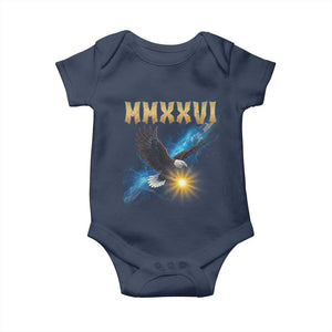MMXXVI 2026 Eagle Baby Onesie Epic Patriotic Capitol Flag USA 250th Anniversary TS02 Navy Print Your Wear
