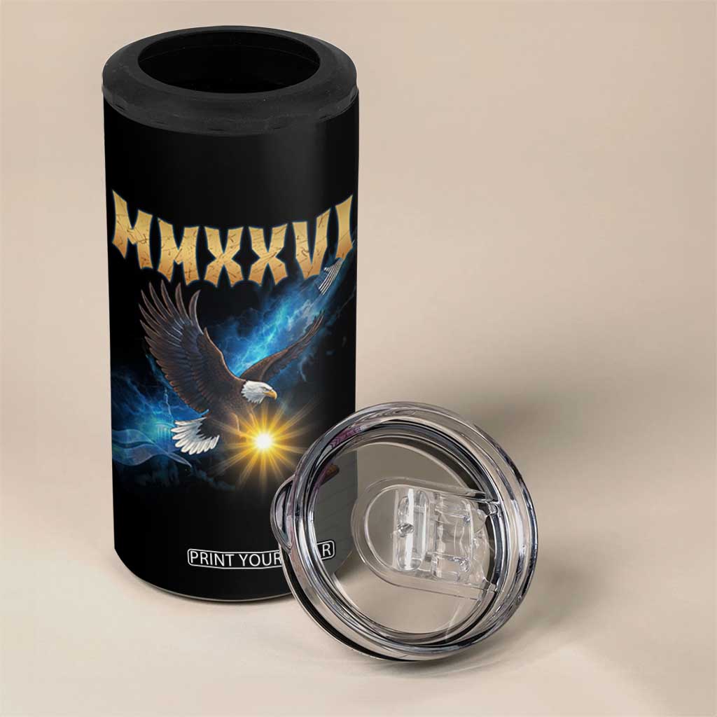 MMXXVI 2026 Eagle 4 in 1 Can Cooler Tumbler Epic Patriotic Capitol Flag USA 250th Anniversary TS02 Print Your Wear