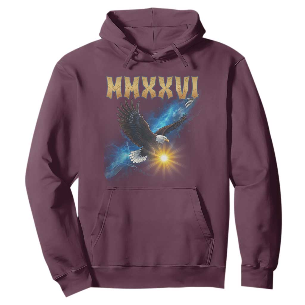 MMXXVI 2026 Eagle Hoodie Epic Patriotic Capitol Flag USA 250th Anniversary TS02 Maroon Print Your Wear