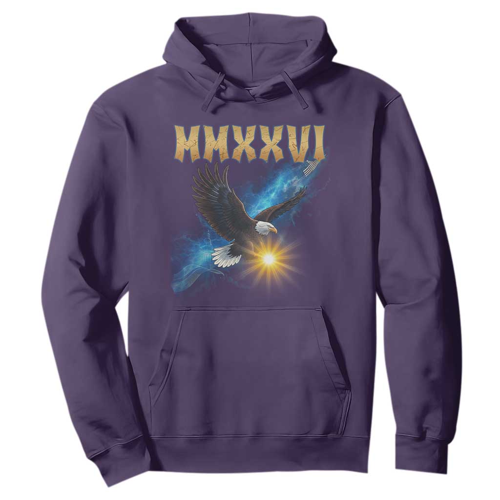 MMXXVI 2026 Eagle Hoodie Epic Patriotic Capitol Flag USA 250th Anniversary TS02 Purple Print Your Wear