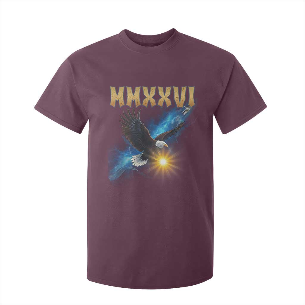 MMXXVI 2026 Eagle T Shirt For Kid Epic Patriotic Capitol Flag USA 250th Anniversary TS02 Maroon Print Your Wear