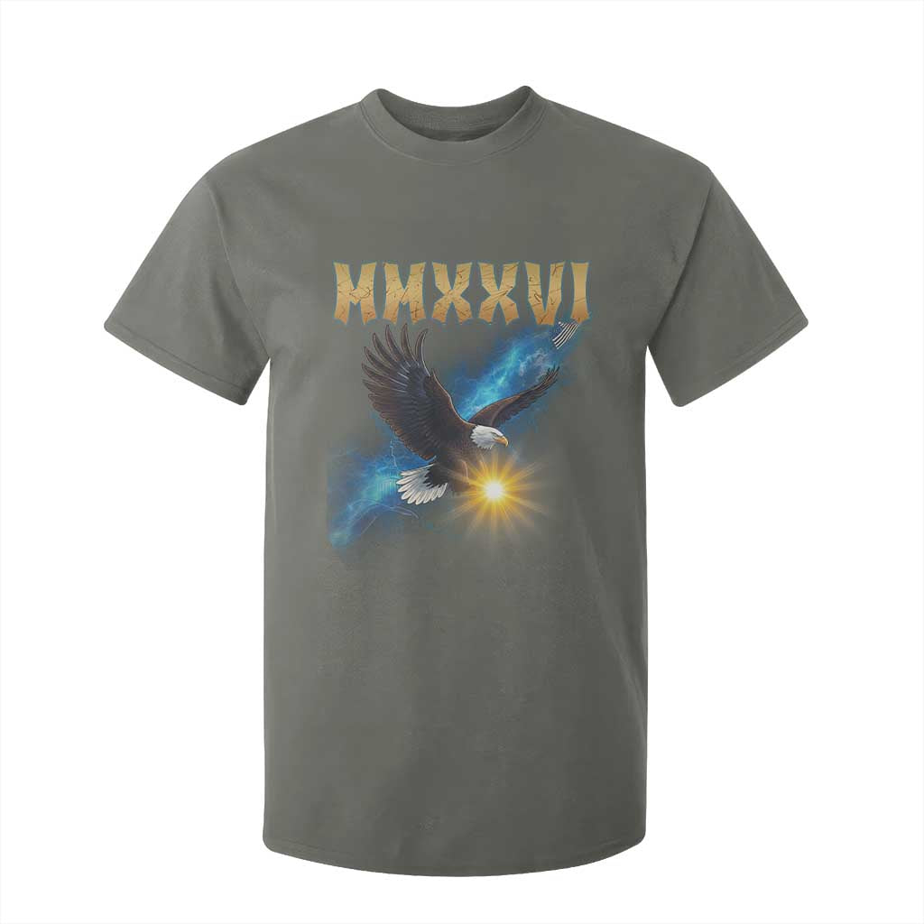 MMXXVI 2026 Eagle T Shirt For Kid Epic Patriotic Capitol Flag USA 250th Anniversary TS02 Military Green Print Your Wear