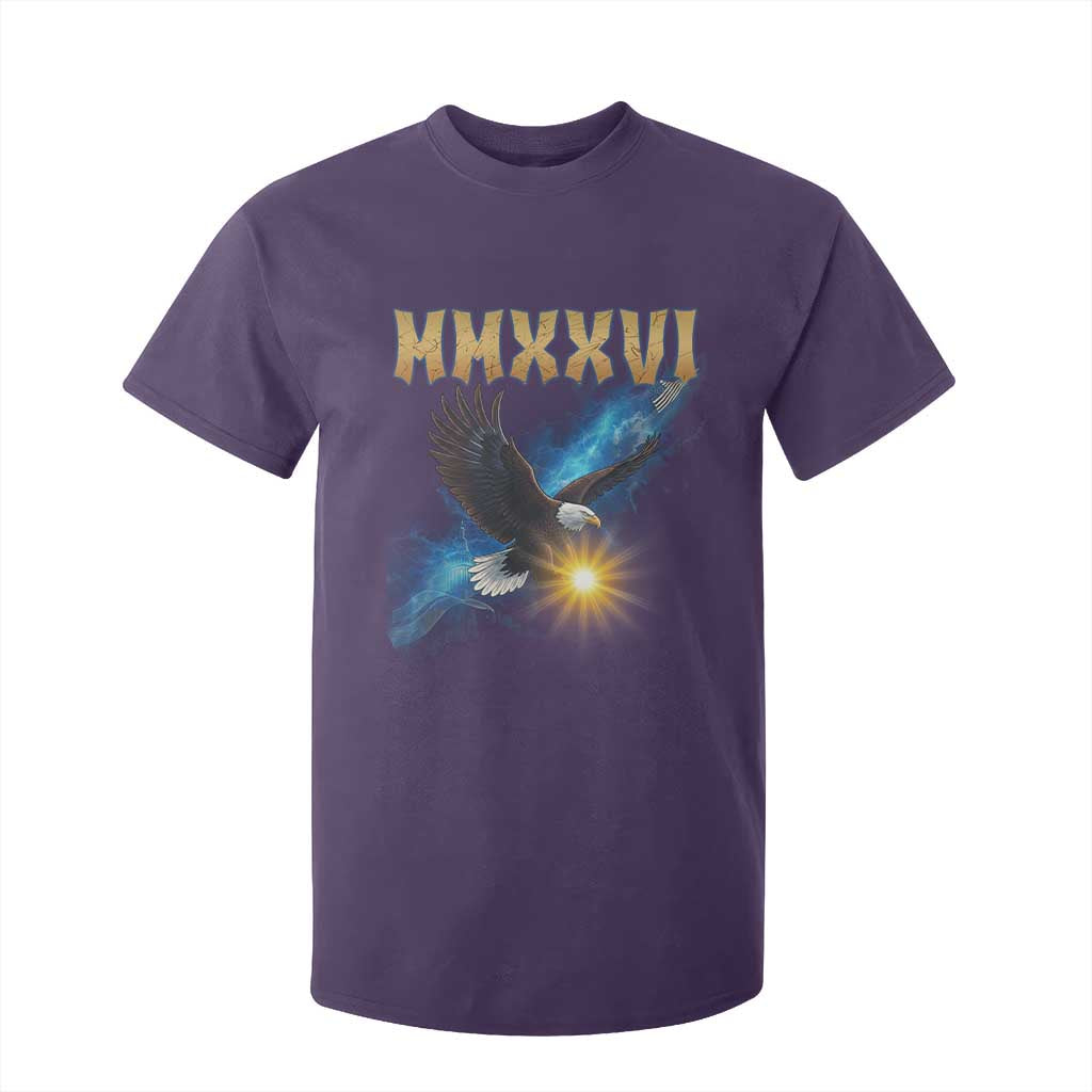 MMXXVI 2026 Eagle T Shirt For Kid Epic Patriotic Capitol Flag USA 250th Anniversary TS02 Purple Print Your Wear