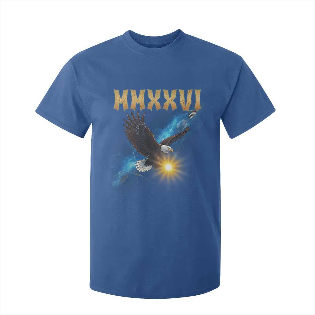 MMXXVI 2026 Eagle T Shirt For Kid Epic Patriotic Capitol Flag USA 250th Anniversary TS02 Royal Blue Print Your Wear