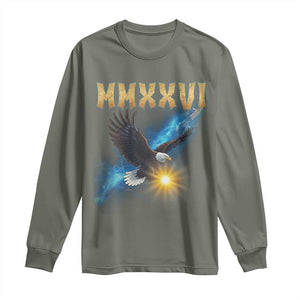 MMXXVI 2026 Eagle Long Sleeve Shirt Epic Patriotic Capitol Flag USA 250th Anniversary TS02 Military Green Print Your Wear