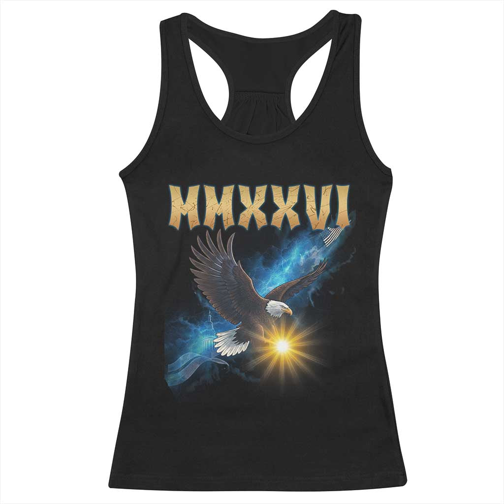 MMXXVI 2026 Eagle Racerback Tank Top Epic Patriotic Capitol Flag USA 250th Anniversary TS02 Black Print Your Wear