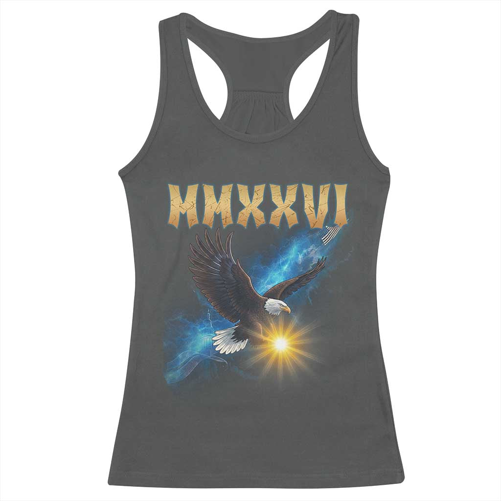MMXXVI 2026 Eagle Racerback Tank Top Epic Patriotic Capitol Flag USA 250th Anniversary TS02 Dark Heather Print Your Wear