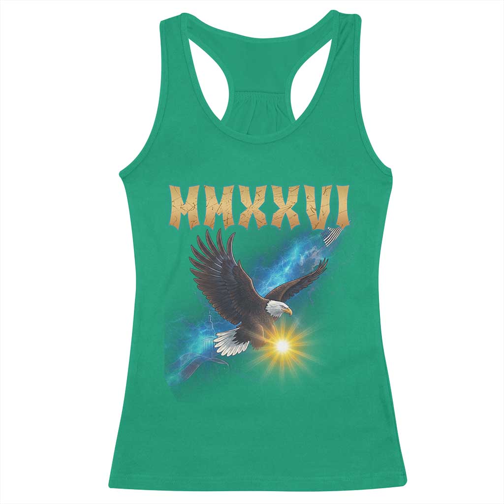 MMXXVI 2026 Eagle Racerback Tank Top Epic Patriotic Capitol Flag USA 250th Anniversary TS02 Irish Green Print Your Wear