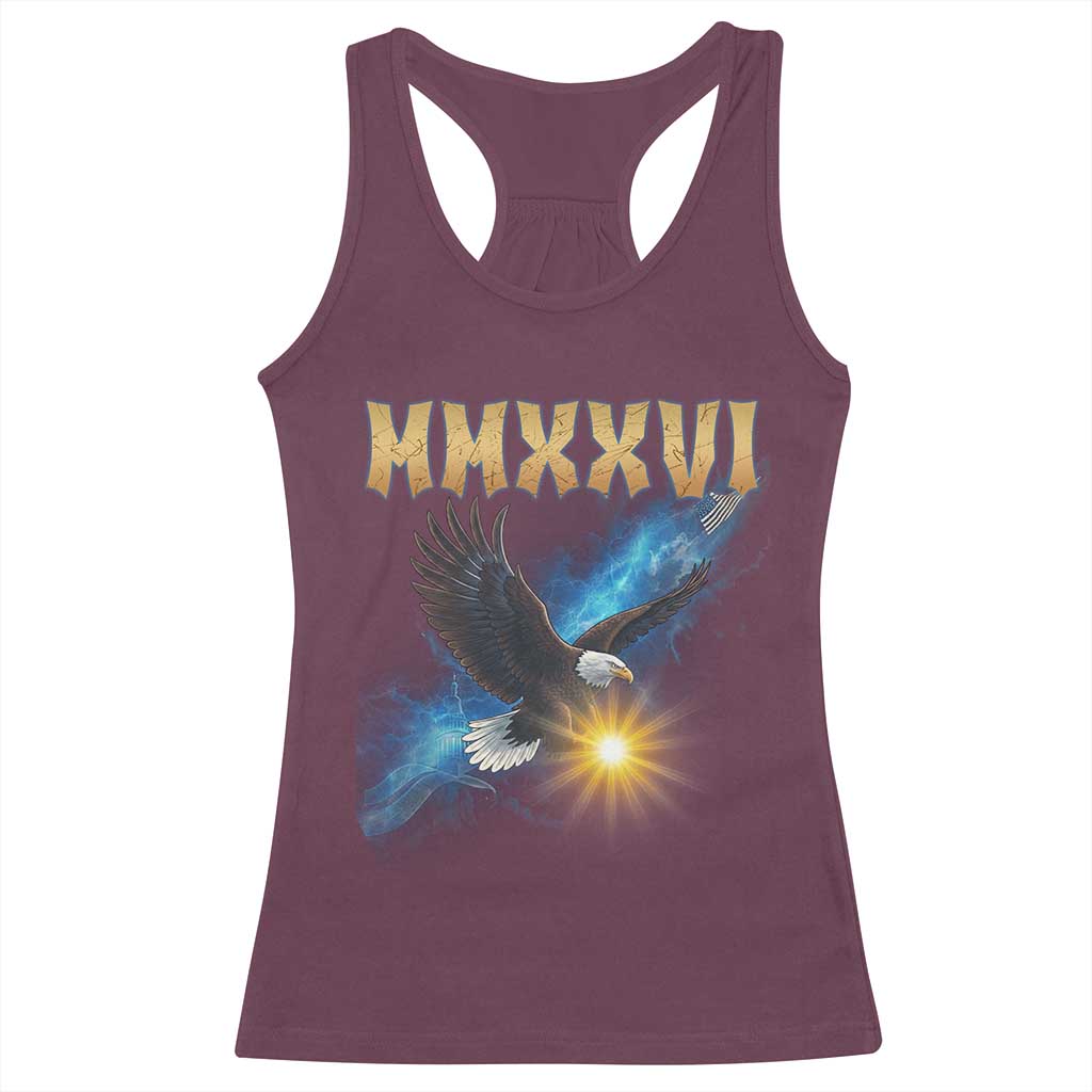 MMXXVI 2026 Eagle Racerback Tank Top Epic Patriotic Capitol Flag USA 250th Anniversary TS02 Maroon Print Your Wear