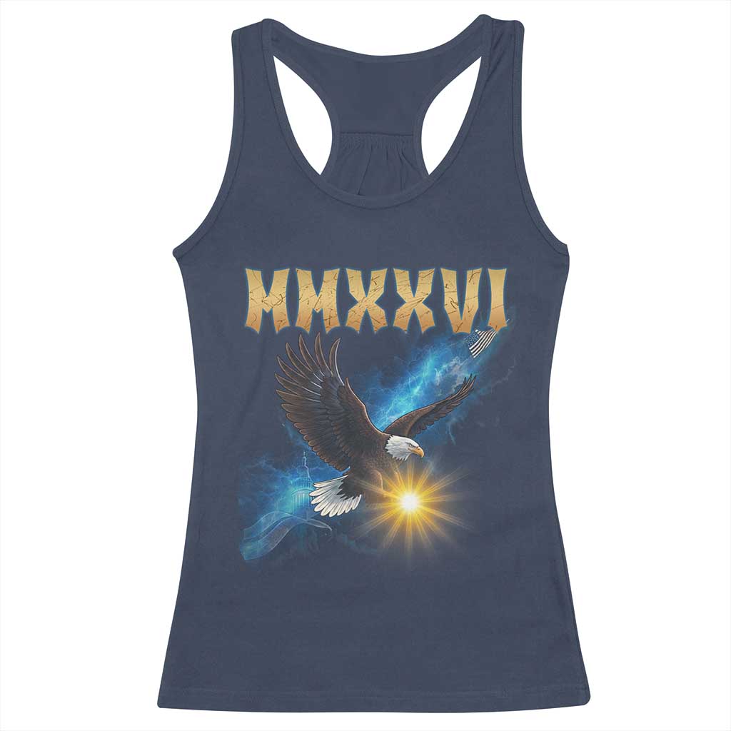MMXXVI 2026 Eagle Racerback Tank Top Epic Patriotic Capitol Flag USA 250th Anniversary TS02 Navy Print Your Wear