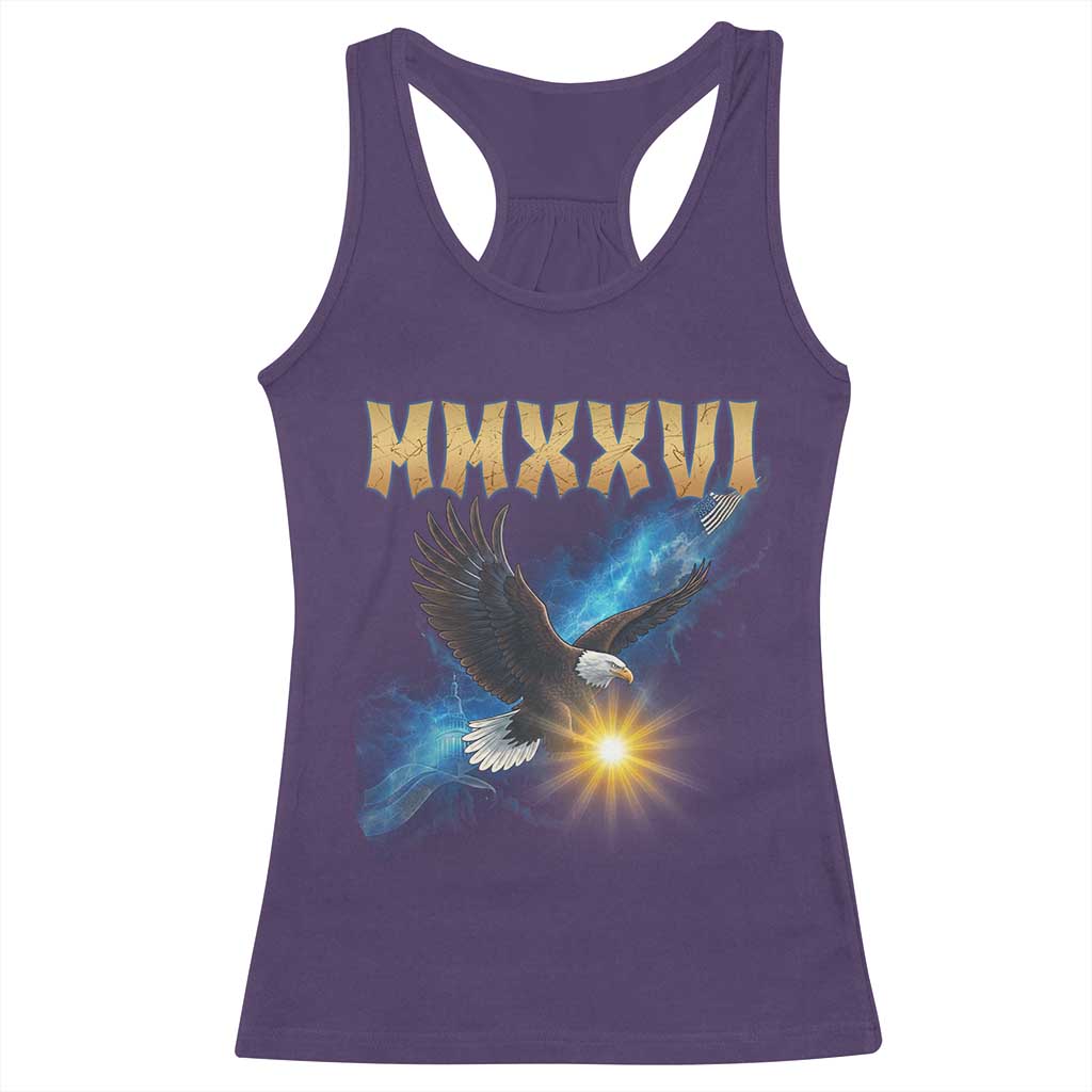 MMXXVI 2026 Eagle Racerback Tank Top Epic Patriotic Capitol Flag USA 250th Anniversary TS02 Purple Print Your Wear
