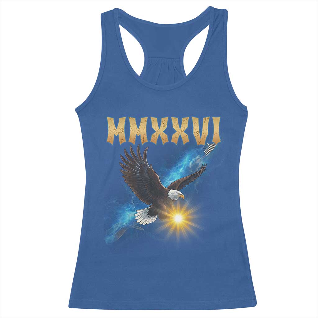 MMXXVI 2026 Eagle Racerback Tank Top Epic Patriotic Capitol Flag USA 250th Anniversary TS02 Royal Blue Print Your Wear