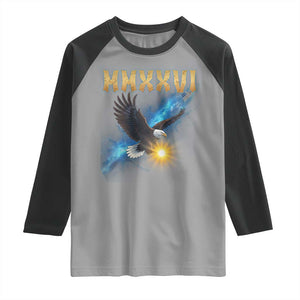 MMXXVI 2026 Eagle Raglan Shirt Epic Patriotic Capitol Flag USA 250th Anniversary TS02 Sport Gray Black Print Your Wear