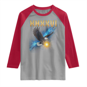 MMXXVI 2026 Eagle Raglan Shirt Epic Patriotic Capitol Flag USA 250th Anniversary TS02 Sport Gray Red Print Your Wear