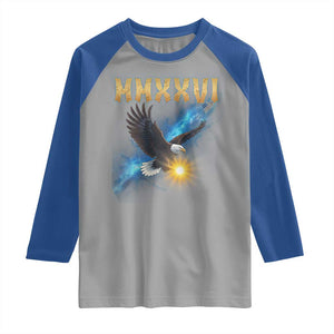 MMXXVI 2026 Eagle Raglan Shirt Epic Patriotic Capitol Flag USA 250th Anniversary TS02 Sport Gray Royal Print Your Wear