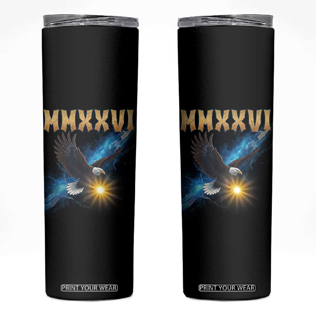 MMXXVI 2026 Eagle Skinny Tumbler Epic Patriotic Capitol Flag USA 250th Anniversary TS02 Black Print Your Wear