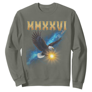 MMXXVI 2026 Eagle Sweatshirt Epic Patriotic Capitol Flag USA 250th Anniversary TS02 Military Green Print Your Wear