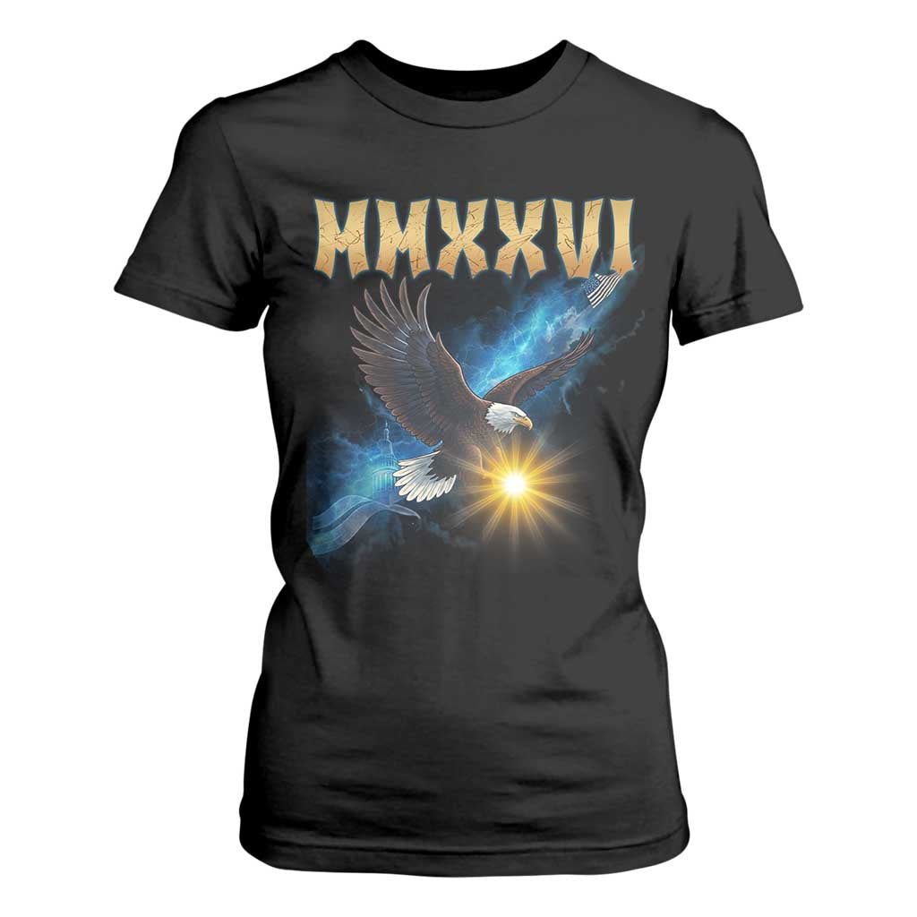 MMXXVI 2026 Eagle T Shirt For Women Epic Patriotic Capitol Flag USA 250th Anniversary TS02 Black Print Your Wear